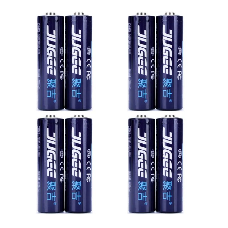 jugee 1,5 v 3000mWh AA 1,5 V литий-полимерный литий-ионный полимерный литиевый аккумулятор - Цвет: 8pcs no charger