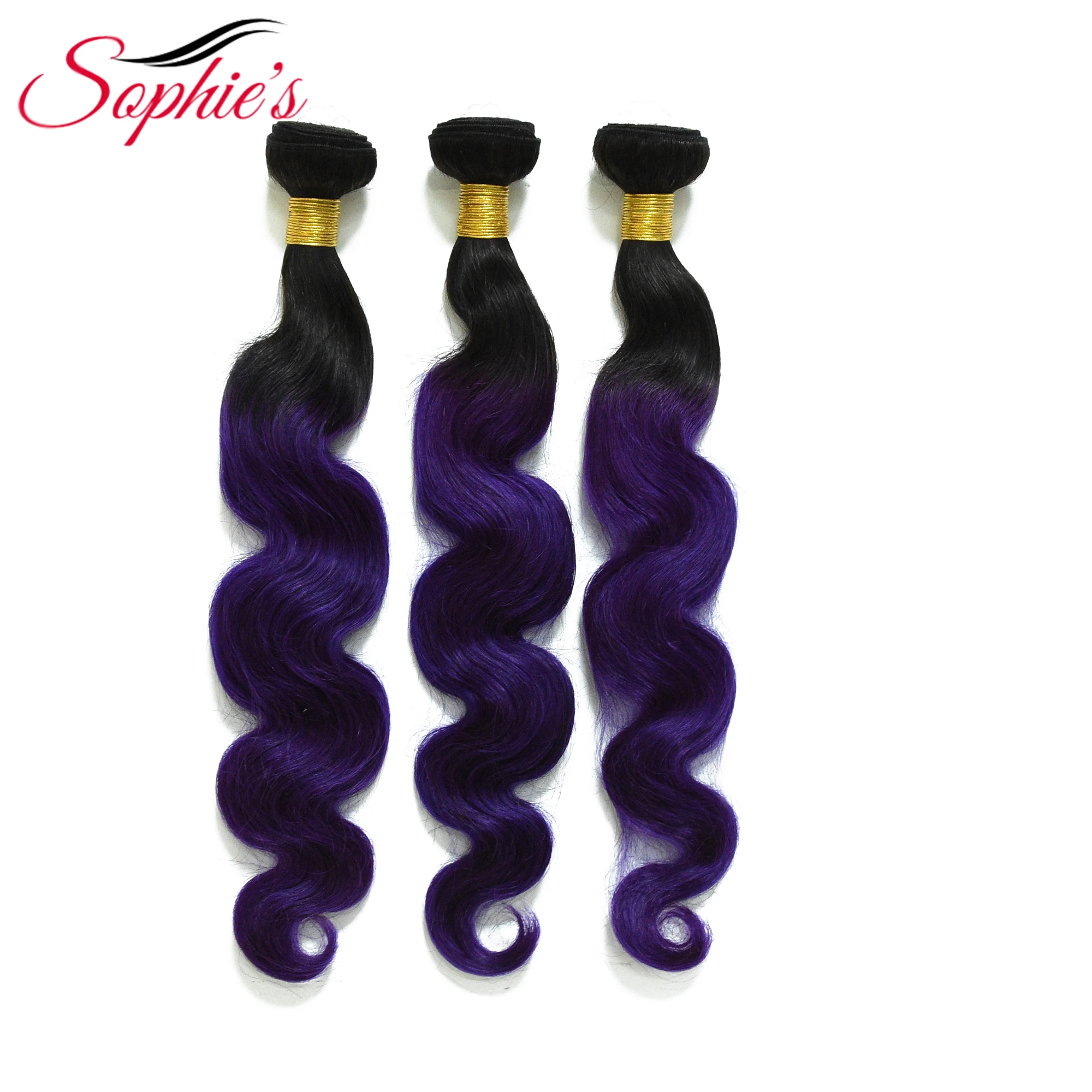 Предварительно окрашенные волосы Sophie ed Ombre T1B/фиолетового цвета 1 пряди волос