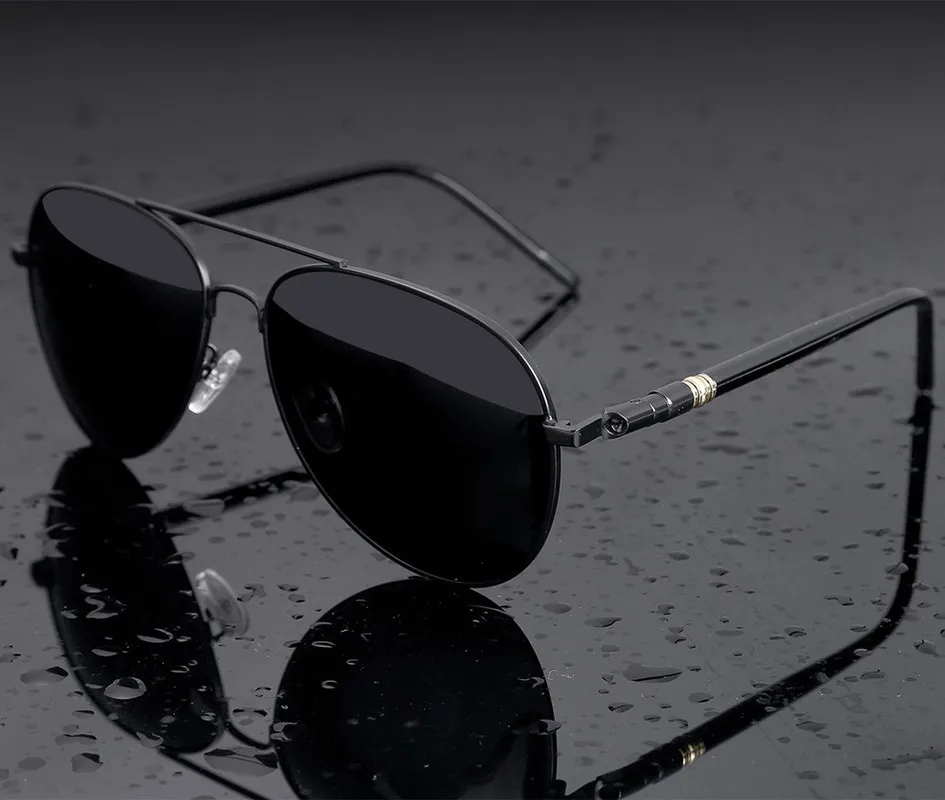 

Aviation Metail Frame Quality Oversized Spring Leg Alloy Men Sunglasses Polarized Brand Design Pilot Male Sun Glasses Driving