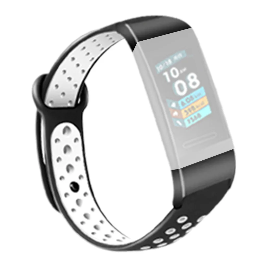 Спортивный силиконовый ремешок с черным разъемом для смарт-часов Huawei 3/3PRO