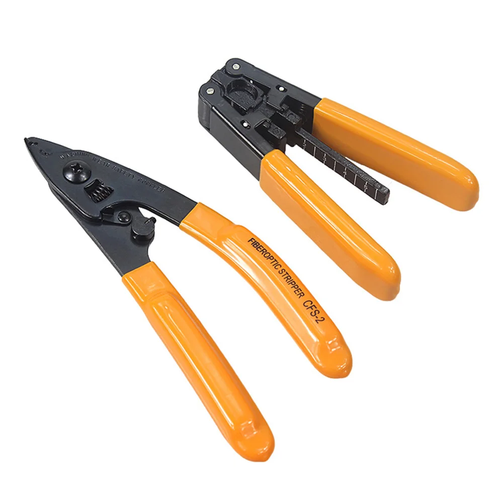

FTTH Fiber Optic Tool Kit with SKL-60S Fiber Cleaver and Double Port Miller Wire Stripper 5MW VFL Fiber Visual Fault Detector