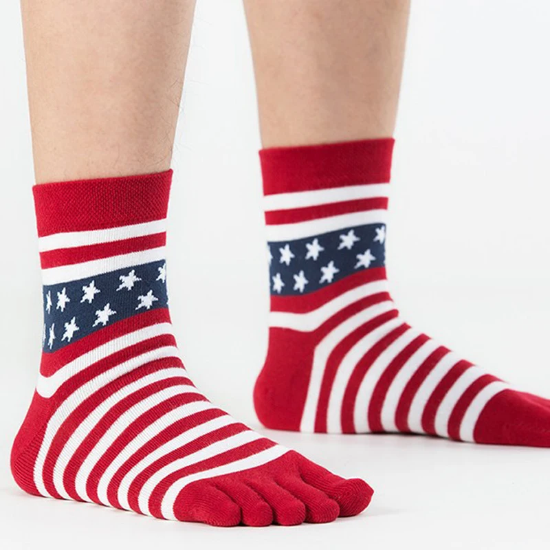 5 цветов брендовые полосатые носки с звездным носком красные белые модные