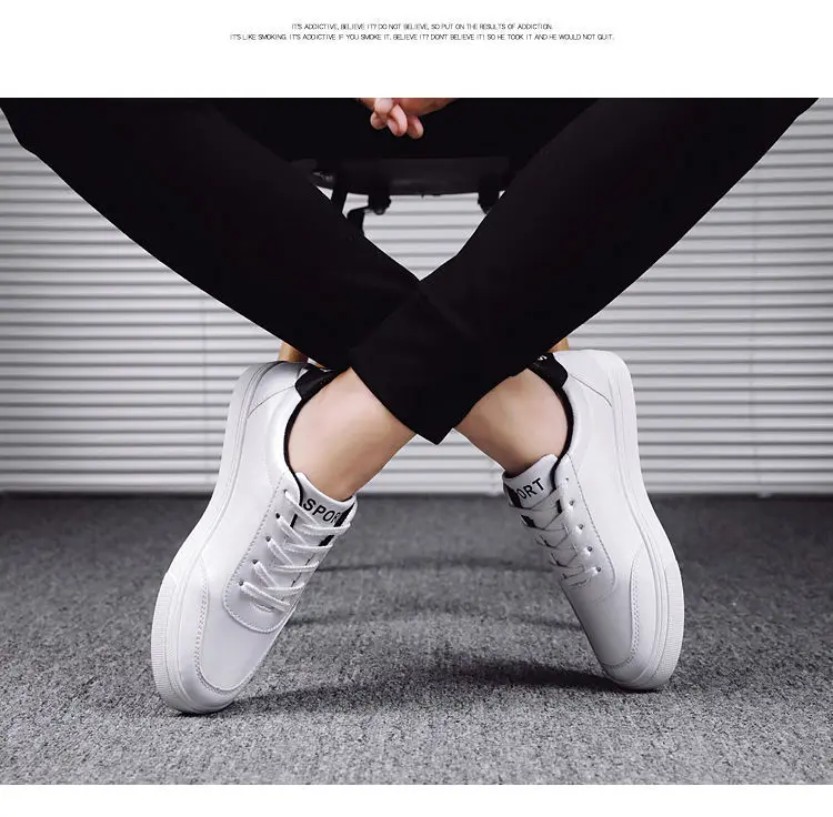 

Men's Casual Shoes Men's Casual Flat Artificial Leather Shoes White Printed Sports Shoes Tennis Spring and Autumn 2021