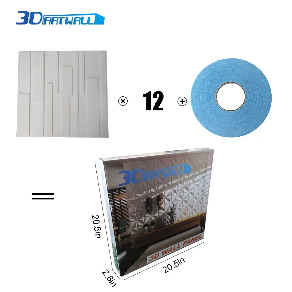 3DARTWALL белые ПВХ 3D стеновые панели с популярным дизайном кирпича, поставляется в 12 плитках, покрывающих 32 кв футов