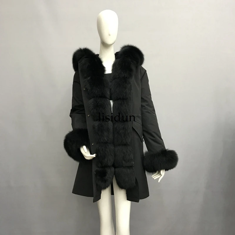 2019 модная зимняя куртка женская шуба из натурального меха лисы с воротником