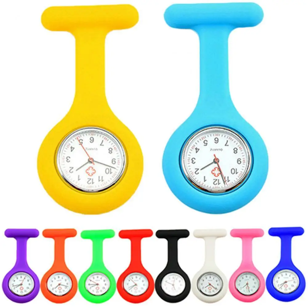 

Hot Sell Fashion Pocket Watches Silicone Nurse Watch Brooch Tunic Fob Watch With Free Battery Doctor Medical reloj de bolsillo