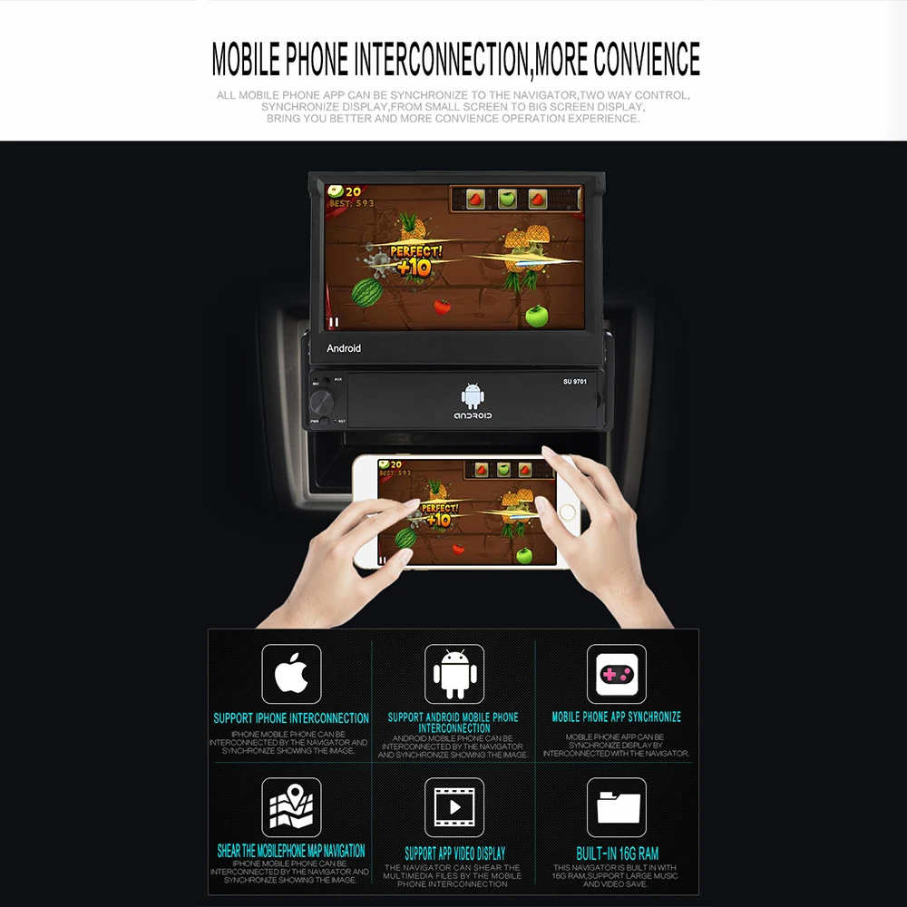 Автомагнитола 1 Din с 7 дюймовым дисплеем Android 8 MP3/4/5 плеером Wi Fi GPS Bluetooth AM/FM