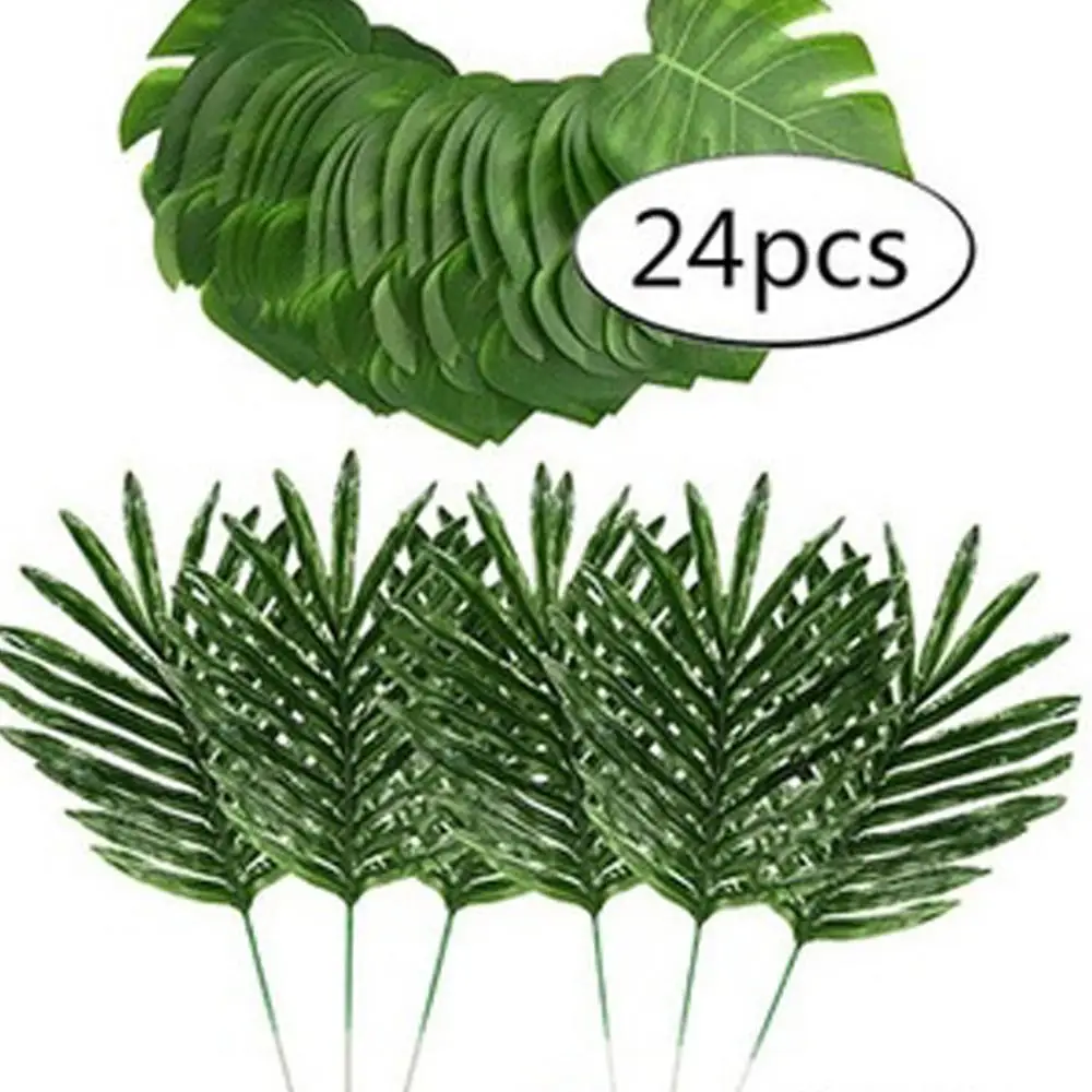

Artifical Leaves 24/36/48/60pcs Simulation Leaves Flowers Cloth 1 Set Tropical Summer Beach Beautiful Creative Festival Decor