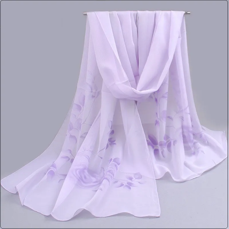 

2021 spring and summer women scarf new pashmina shawl printed cape silk chiffon Polyester tippet muffler 60*160cm