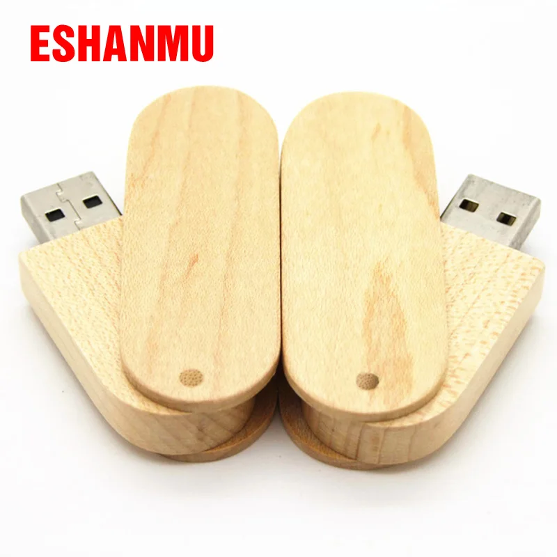 Деревянная поворотная usb-флешка, флешка, 8 ГБ, 16 ГБ, 32 ГБ, 64 ГБ, маленькая поворотная ручка, флешка, флешка, бесплатный логотип, более 10 шт