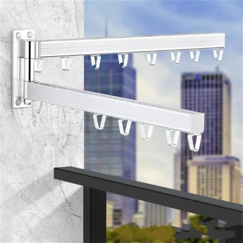 

Foldable Wall Hanging Clothes Drying Rack Clothes Hanger Indoor Balcony Retractable Hanger Clothes Rack
