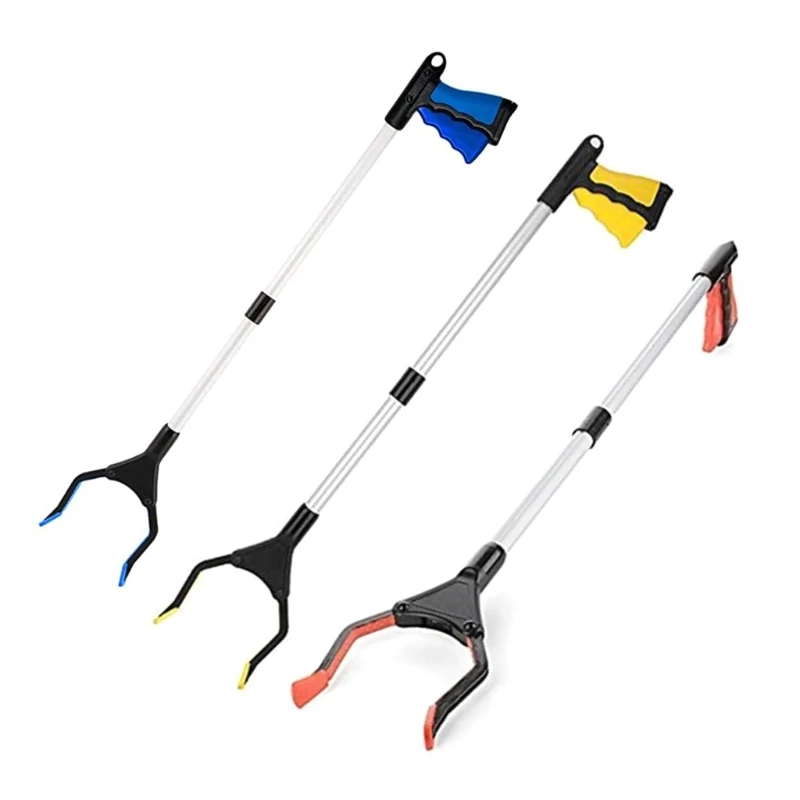 

Foldable Long Trash Clamps Grab Pick Up Tool Curved Handle Garbage Clip Portable Pickup Tools