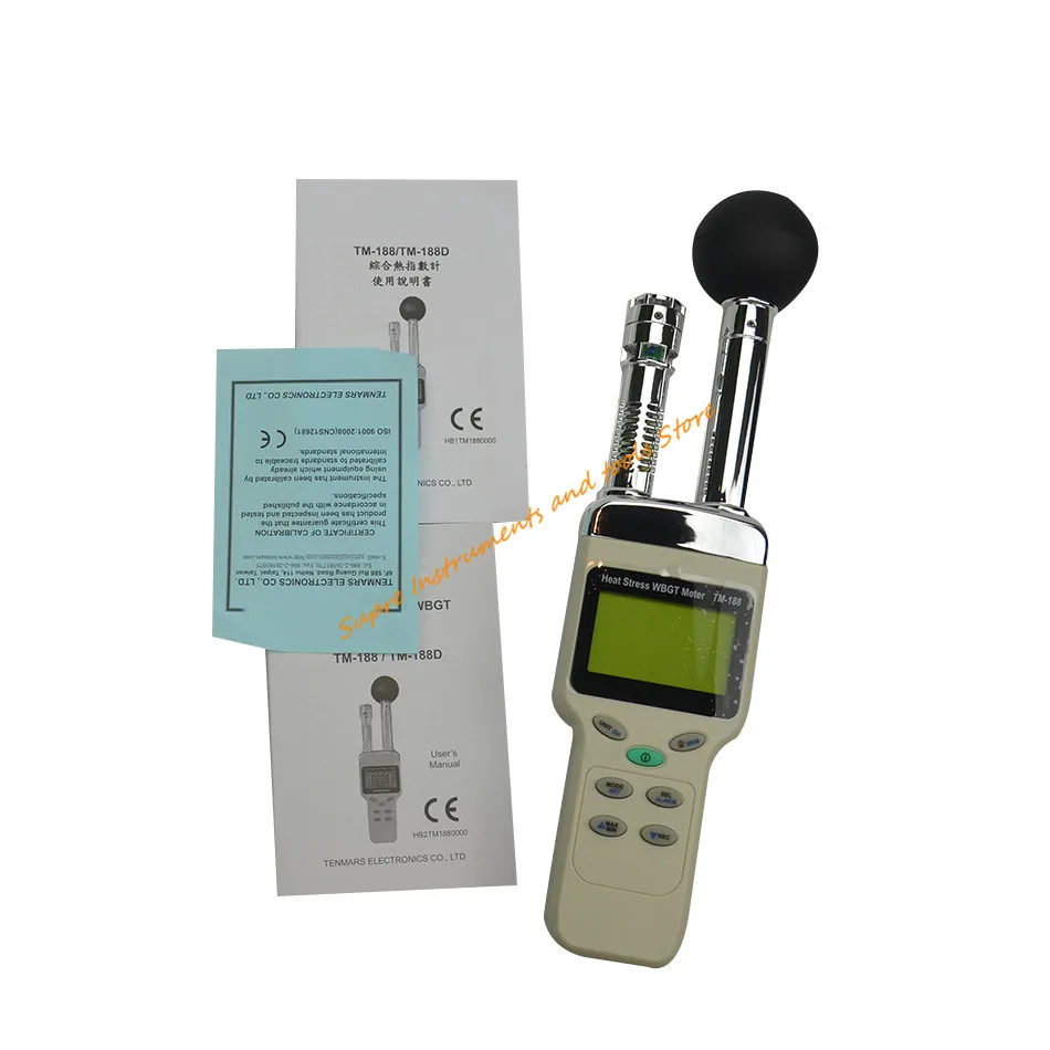 Tenmars TM188 TM188D теплового удара WBGT Измеритель Тестер точного ЖК дисплей Дисплей