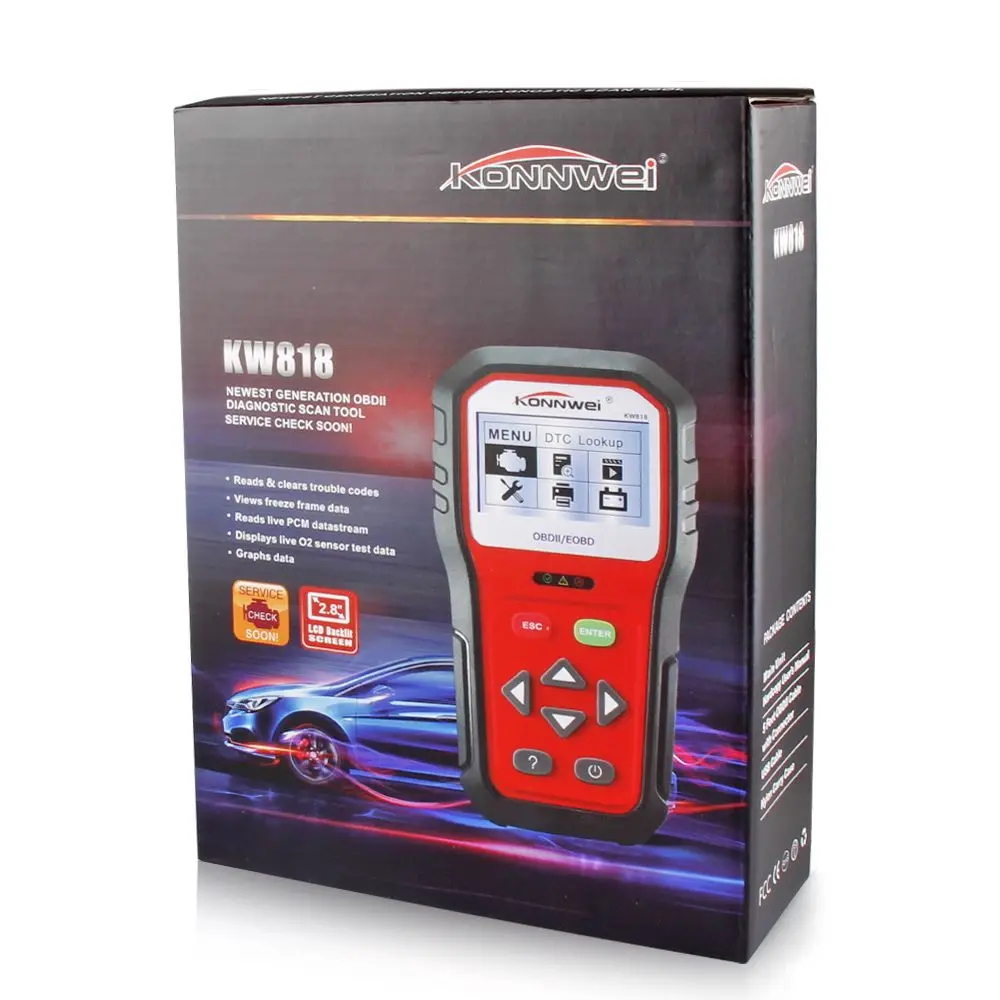 OBD OBD2 сканер Инструменты KW818 код ридер Diagonstic инструмент Bluetooth Может автомобильный