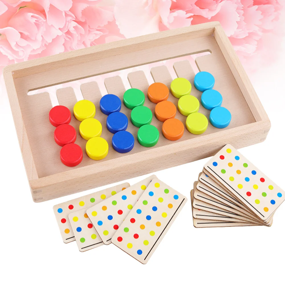 

1 Set of Wooden Slide Puzzle Color Matching Logic Game Early Educational Puzzle Board for Kids Children