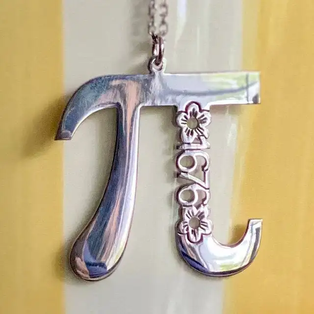 Custom Pi Necklace, Vertical Name Necklace, Pi Symbol Necklace, Math Necklace, Math Gifts, Pi Jewelry, Graduation Gift