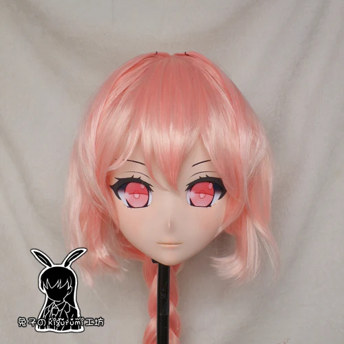 

(Rabbit 83) Resin Cross dress Pretty Girl Head BID Doll Mask Japanese Anime Kigurumi Mask Cosplay with Wig