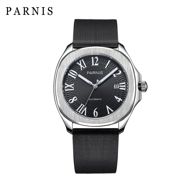 Часы мужские механические с резиновым ремешком 40 мм | Наручные часы