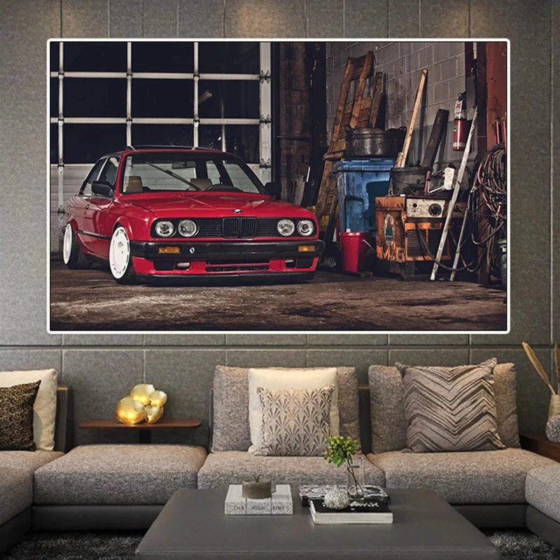

Retro Car Art Canvas Posters and Prints Living Room Decorative Paintings Vintage Car Wall Pictures Home Decoration (No Frame)