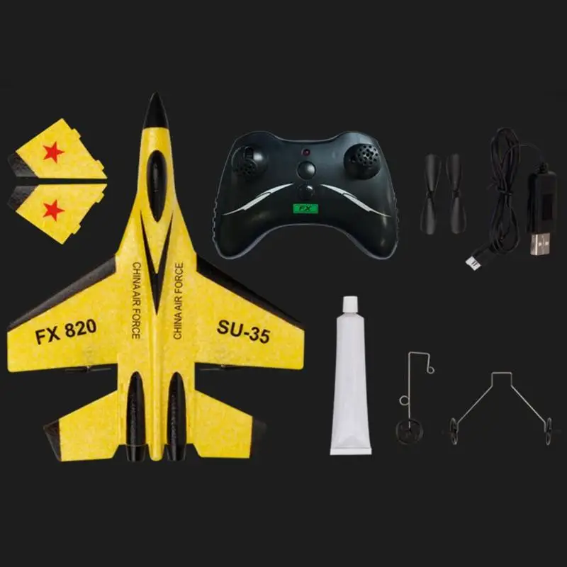 FX-820, 2,4 г, 2CH, SU-35, аэробика, скольжение, RC самолет, EPP, ремесло, электрический, RTF, радио, пульт дистанционного управления, хвост, толкатель, Квадрокоптер, самолет