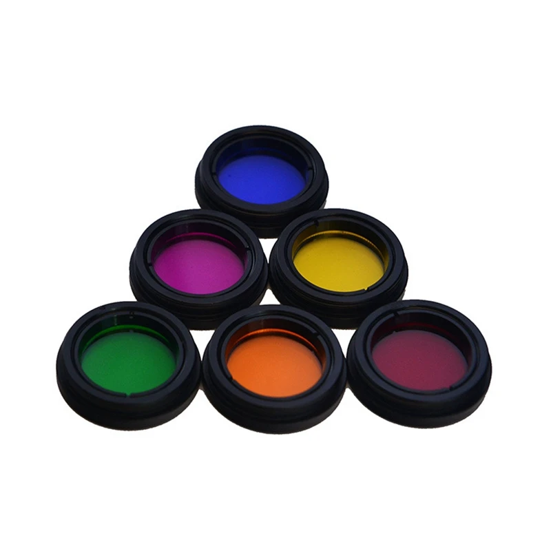 

0.96 Inch Color Astro Filters Set for Astronomical Telescopes Ocular Lens Planets Nebula Filter SkyGlow (6 Pieces)
