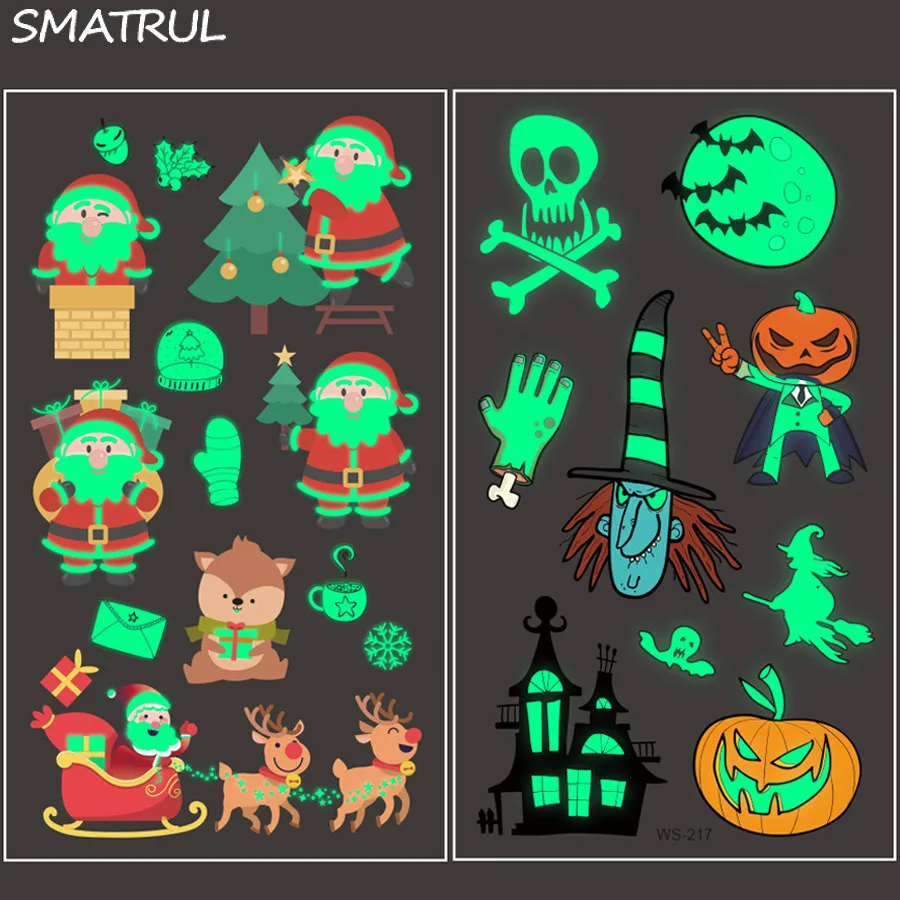 SMATRUL беспроводные световые Сменные наклейки на Рождество наклейка тему