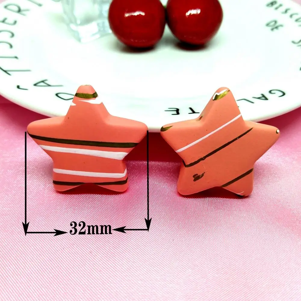 6 шт. бусины нитки в виде звезд 32 мм Аксессуары для браслетов ожерелья сережек. 2020