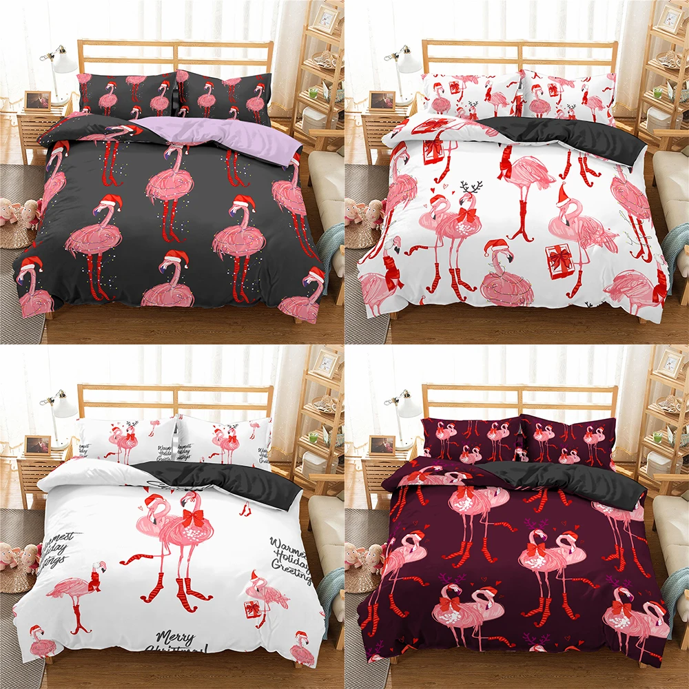 Комплект постельного белья Homesky с изображением фламинго роскошный пододеяльник