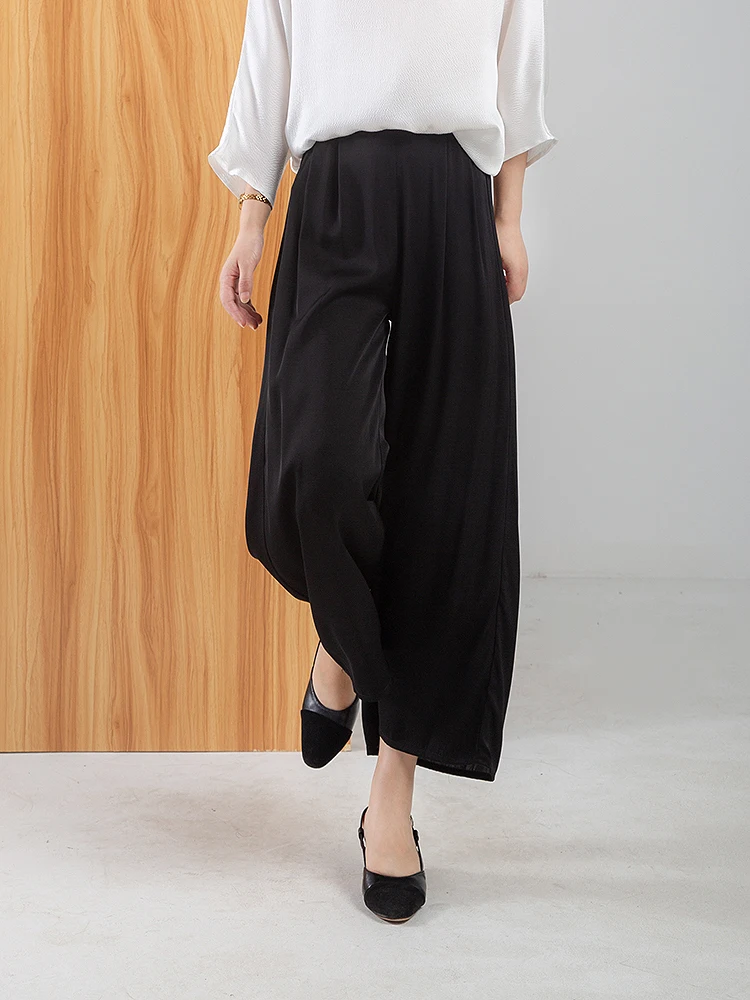 New Fashion Women 100% Real Silk Wide Pants BP0002
