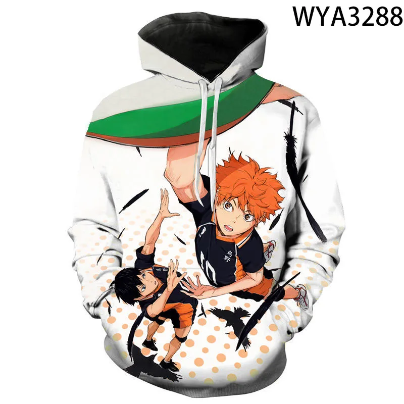

New Anime Haikyuu 3D Hoodies Sweatshirts Young Manga Clothing Hooded Sweatshirt Adult Kids Pullovers Casual Clothes Casual