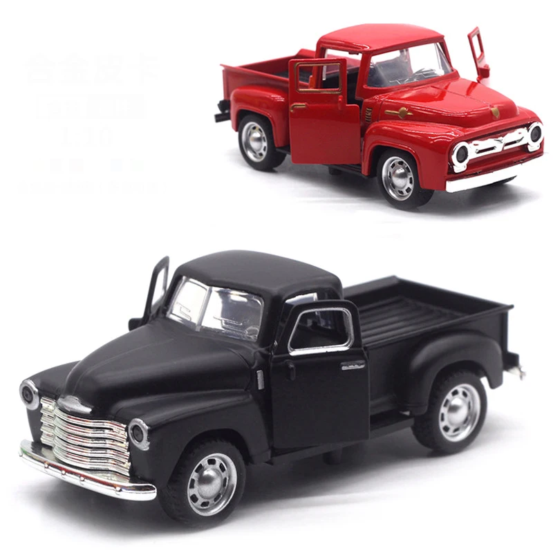 Модель грузовика для пикапа в масштабе 1:32, литой и игрушечный автомобиль из сплава, Рождественская коллекция, подарок, игрушечный автомобил...