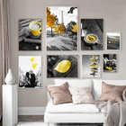Скандинавская фотография пейзаж желтый стиль пейзаж черно-белый Северная Европа настенный плакат картины для декора гостиной