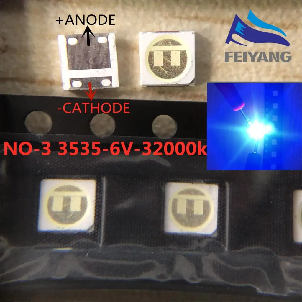 В переменного тока 50-100 шт. 2W 6V 3В 1 Вт 3535 SMD светодиодный заменить LG Innotek ЖК-дисплей