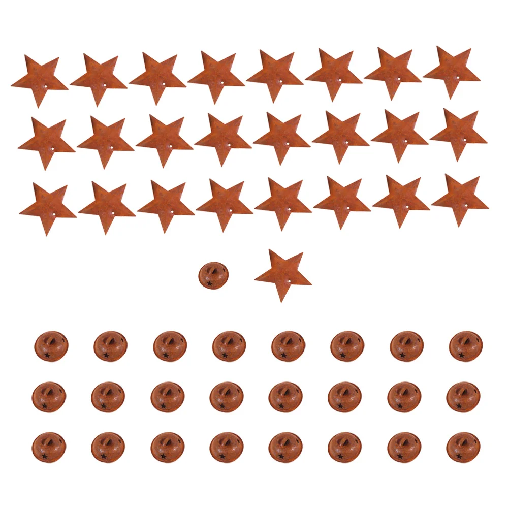 

50Pcs Hanging Iron Bells Stars Christmas Tree Decoration Ornament Festival Decor