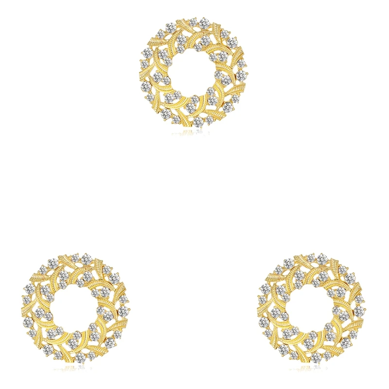 

3 шт. модные стразы бабочка цветок венок шарф Пряжка Брошь ювелирные изделия Кольцо Букет венок шарф зажим для женщин