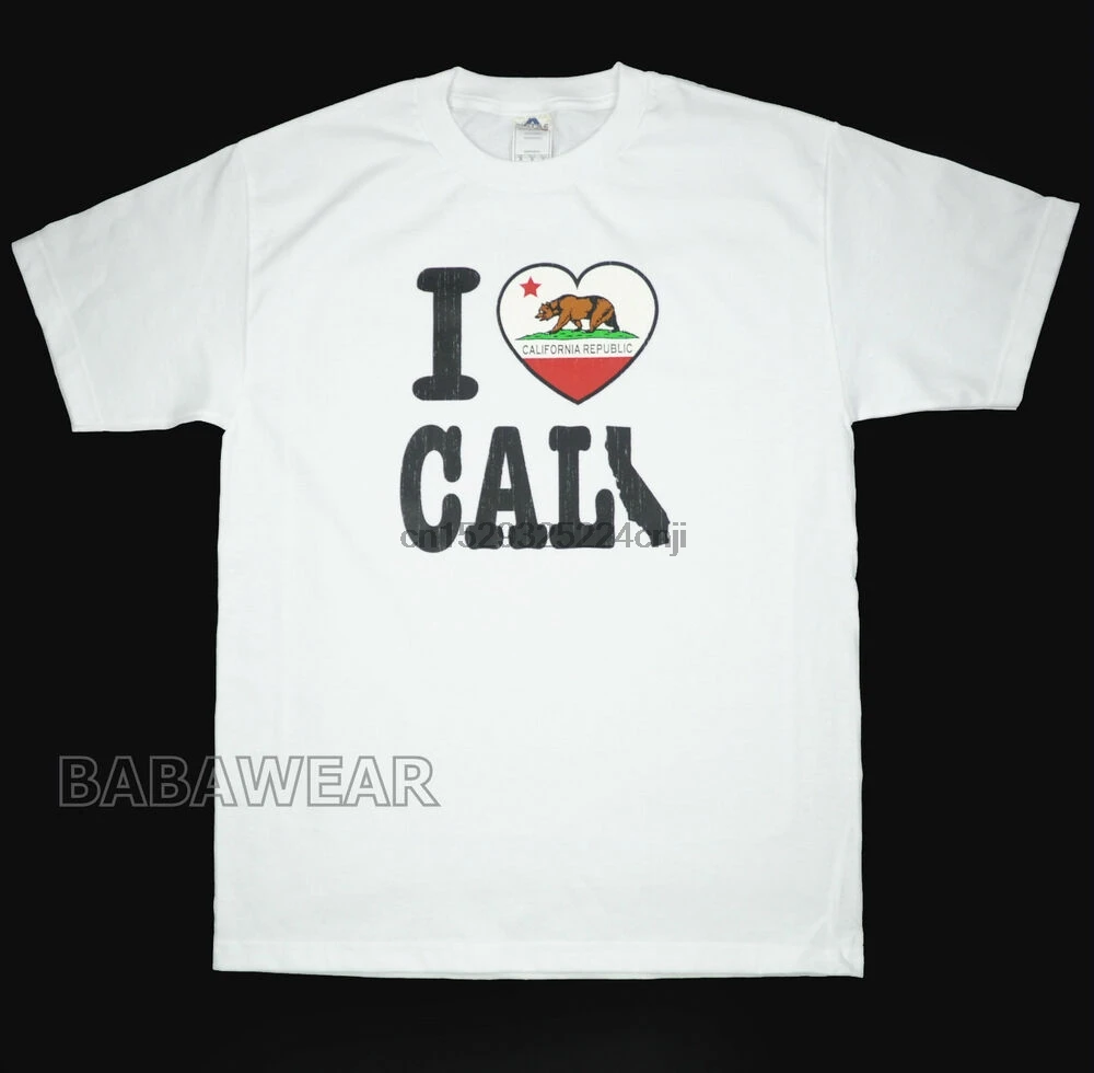 С надписью I LOVE Кали футболка белый медведь California Republic в форме сердца звезды бабы |