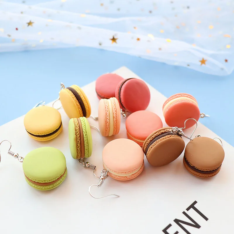 

Cute Colorful Macaron Drop Earrings For Women Girls DIY Handmade Korean Creative Unique Dangle Earrings Jewelry Accessories