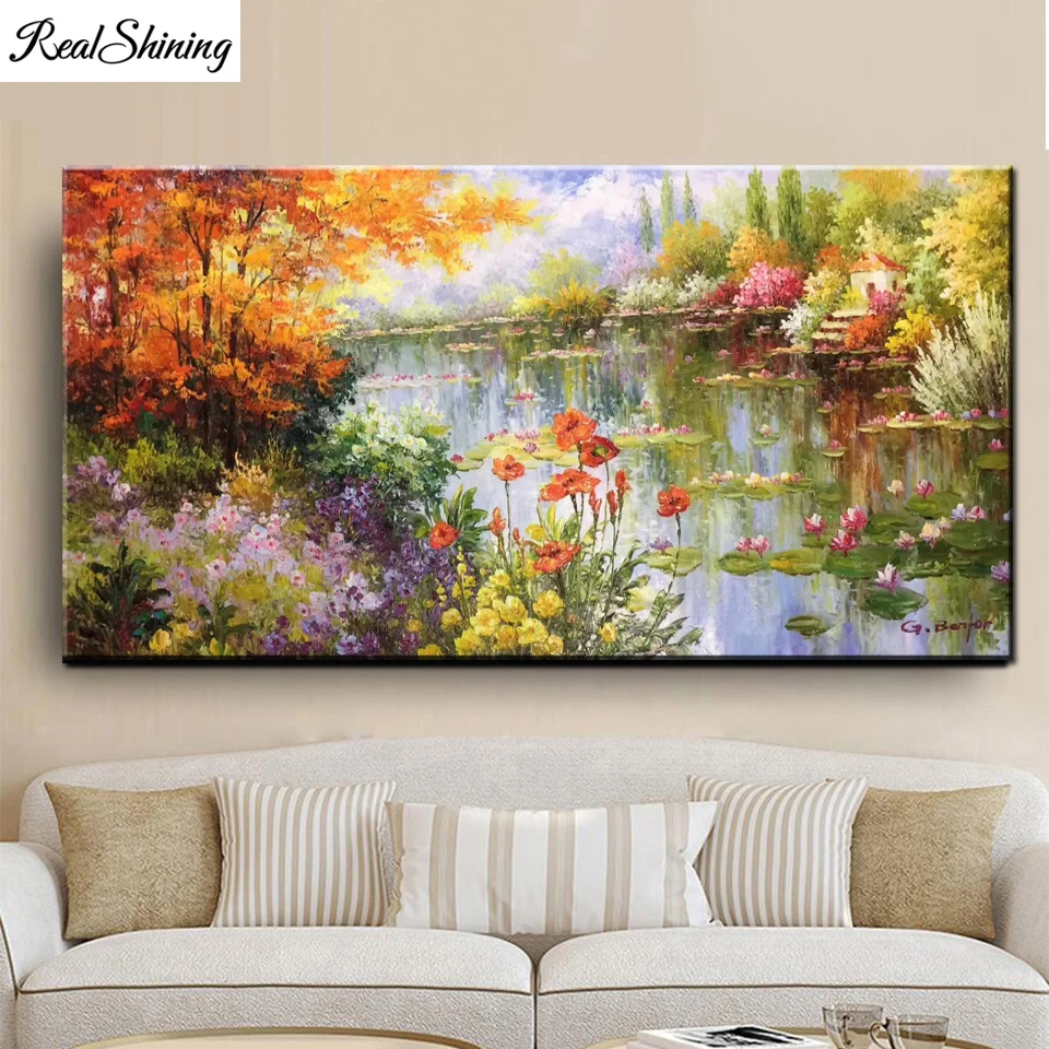 

Claude Monet Pond Water Lily Diamond painting Large,mosaic Diamond picture Full Square/round 5d diamond Embroidery,T859