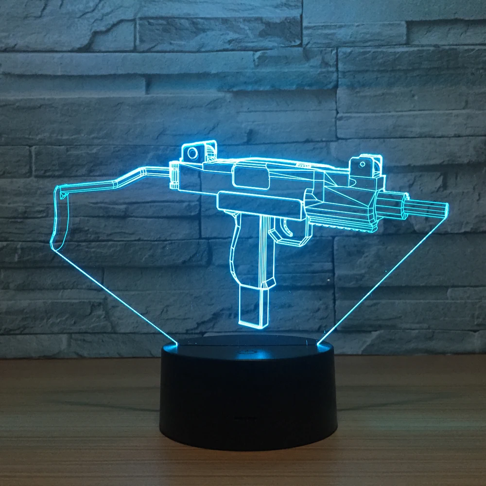3D лампа для моделирования Submachine gun светодиодный ночсветильник сенсорная Новинка