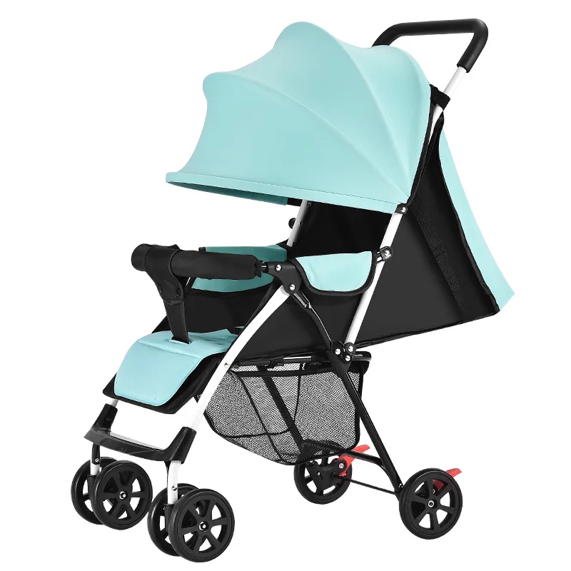 Baby stroller children ultra-light portable can sit lying winter summer simple folding stroller baby BB four-wheeled  car