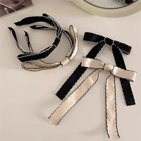 bows material cotton polyester ribbons black wave edge 25mm width retro diy craft hair accessories clip headband fabric tapes 1