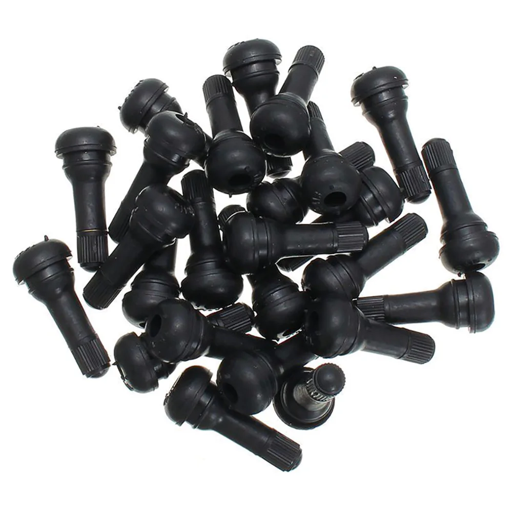 

50Pcs TR413 Short Rubber Tubeless Black Snap-In Tyre Tire Valve Stems TR 413 Snap-In Tire Valve Stems Caps