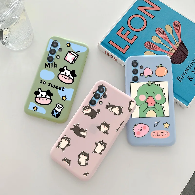 

Cartoon Painted Phone Cover For Samsung Galaxy A32 Case Candy Colors Cuet Animal Pattern Protection Bags Shell