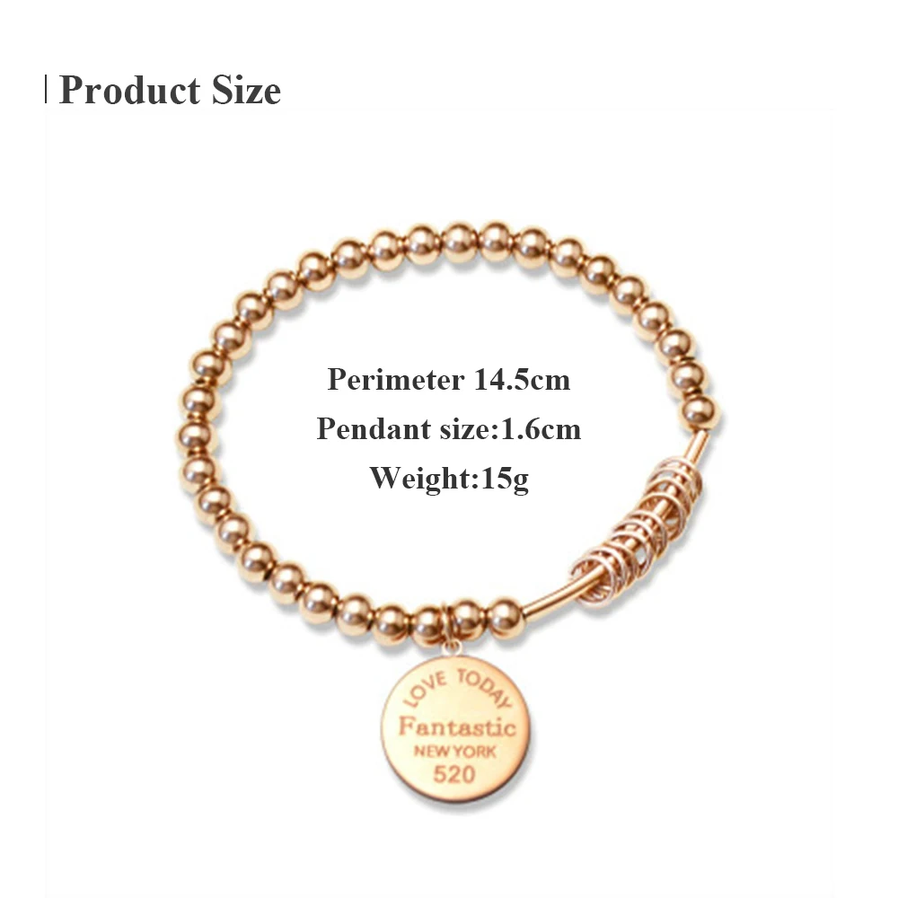 

Beadsnice Bead bracelets couples titanium steel round bead bracelet for women girl gifts ID 40959