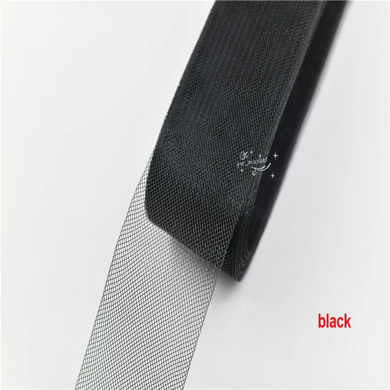 black 3 см, 8 см, цветная плетеная ткань из конского волоса, Свадебный вуалет кринолин для платьев, шляп, аксессуары, 100 ярдов, мягкая жесткая ткань для выбора - Цвет: black