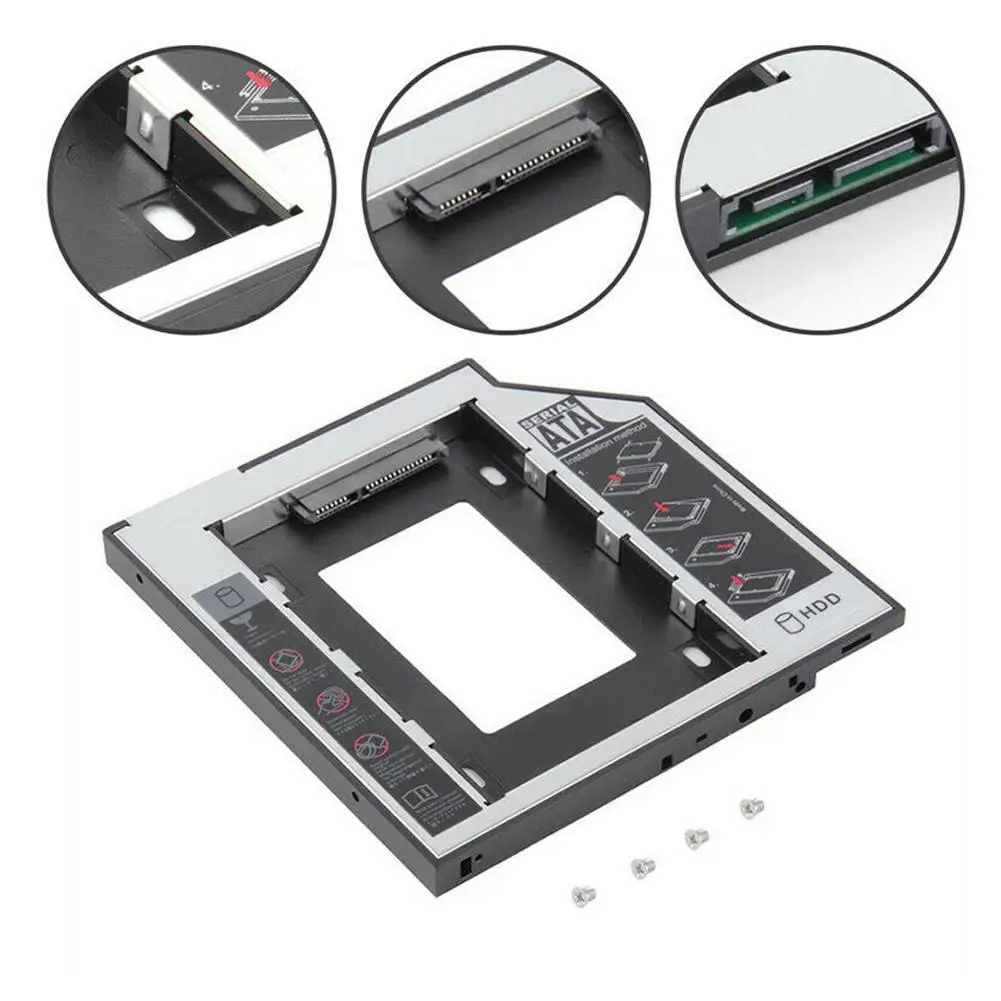 2nd HDD Caddy 9,5 мм SATA на SATA 3,0 для 2," 2 ТБ SSD Корпус HDD жесткий диск Корпус для ноутбука нечетный DVD-ROM Оптический отсек