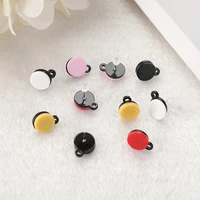 10pcs multicolors stud earring pendant acrylic round charms for diy earring making accessories