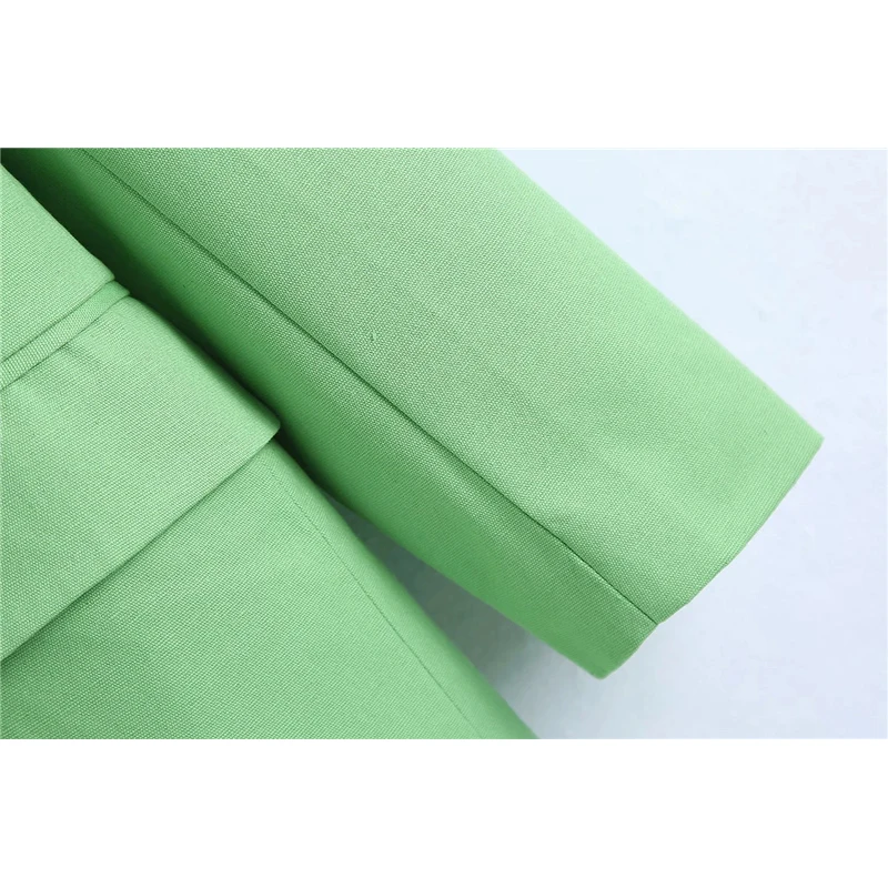 

KRSB Summer Women's Green Suit Jacket Single Button Long Sleeve Conventional Comfortable Casual Commuter British Style