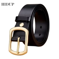 hidup mens casual style jean accessories quality design cow skin cow genuine leather belt brass pin buckle metal belts nwj619