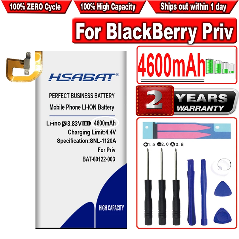 

HSABAT BAT-60122-003 4600mAh Battery for BlackBerry Priv within tracking number